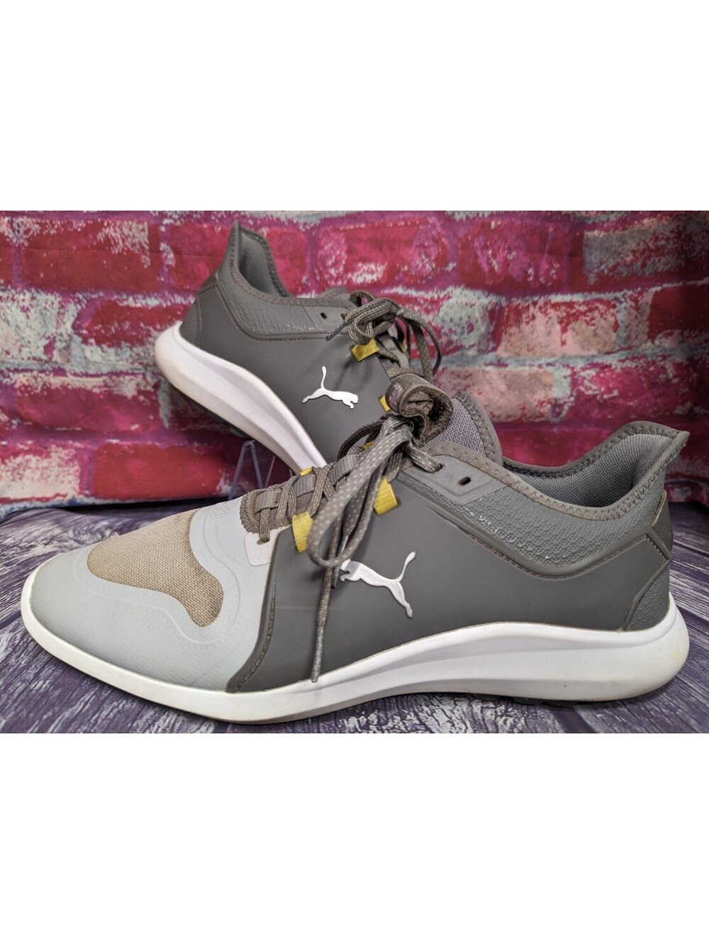 PUMA Ignite Fasten8 Pro GOLF SHOES Spikeless Mens Size 9.5 42.5 Gray PWRCage